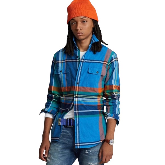 Polo Ralph Lauren Men's Classic-Fit Plaid Work shirt NWT Size Medium - Picture 4 of 11